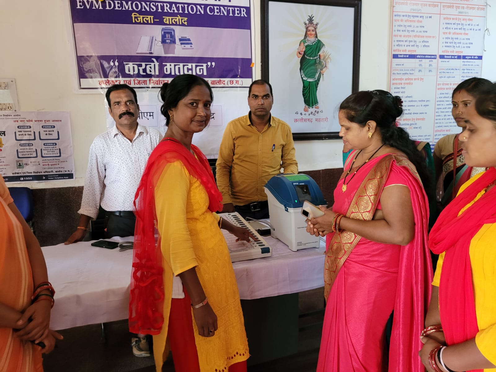 मतदाता जागरूकता अभियान के अंतर्गत बालोद में ई.व्ही.एम. एवं वीवीपैट का प्रदर्शन जारी मतदाता जागरूकता अभियान के अंतर्गत बालोद में ई.व्ही.एम. एवं वीवीपैट का प्रदर्शन जारी