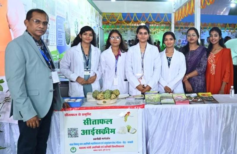 राज्योत्सव में सीताफल से पल्प और आइसक्रीम बनाने का प्रदर्शन राज्योत्सव में सीताफल से पल्प और आइसक्रीम बनाने का प्रदर्शन