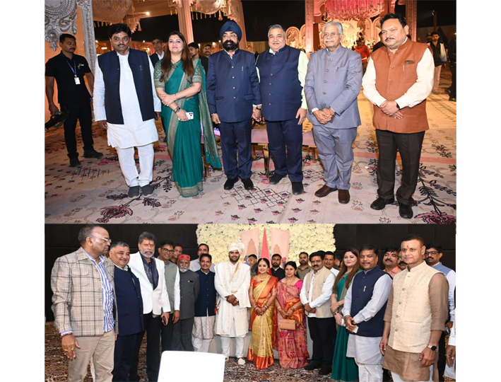 पर्यटन मंत्री राजेश अग्रवाल क्रेडा के अध्यक्ष भूपेंद्र सवन्नी की सुपुत्री एवं भाजपा नेता शिवरतन शर्मा के सुपुत्र के विवाह समारोह में हुए शामिल पर्यटन मंत्री राजेश अग्रवाल क्रेडा के अध्यक्ष भूपेंद्र सवन्नी की सुपुत्री एवं भाजपा नेता शिवरतन शर्मा के सुपुत्र के विवाह समारोह में हुए शामिल