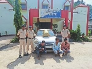  ओडिशा  राज्य से अवैध गांजा तस्करी करते  3 आरोपी गिरफ्तार, 3 लाख रुपए  का गांजा जप्त