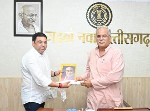 मुख्यमंत्री से सिरपुर विशेष क्षेत्र विकास प्राधिकरण के अध्यक्ष श्री जग्गी ने की सौजन्य मुलाकात