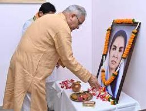  मुख्यमंत्री ने मिनीमाता की पुण्यतिथि पर उन्हें किया नमन