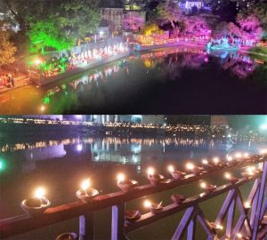 10 हजार दियों से रोशन हुआ हनुमान बावली 10 हजार दियों से रोशन हुआ हनुमान बावली