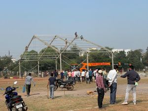 मुख्यमंत्री के शपथ ग्रहण समारोह की तैयारियाँ जोरो पर