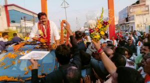  उपमुख्यमंत्री   विजय शर्मा के कवर्धा आगमन पर स्वागत में उमड़ा जनसैलाब