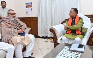 मुख्यमंत्री श्री साय से केन्द्रीय मंत्री   गिरिराज सिंह ने की मुलाकात 