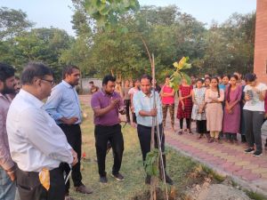  कलेक्टर डॉ. गौरव सिंह ,नगर निगम  कमिश्नर अबिनाश मिश्रा ने लगाया नव गुरुकुल में हरि शंकरी का पौधा 