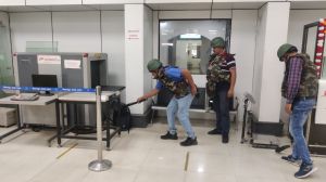 एयरपोर्ट में बम को विफल करने किया गया मॉकड्रिल