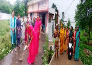 कचरा प्रबंधन कर गांव को स्वच्छ बना रही स्वसहायता समूह की महिलाएं कचरा प्रबंधन कर गांव को स्वच्छ बना रही स्वसहायता समूह की महिलाएं