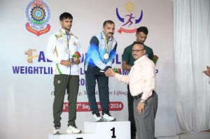 ऑल इंडिया पुलिस वेटलिफ्टिंग क्लस्टर प्रतियोगिता में रिथमिक योग पुरुष में बीएसएफ एवं महिला वर्ग में राजस्थान पुलिस को मिला गोल्ड ऑल इंडिया पुलिस वेटलिफ्टिंग क्लस्टर प्रतियोगिता में रिथमिक योग पुरुष में बीएसएफ एवं महिला वर्ग में राजस्थान पुलिस को मिला गोल्ड