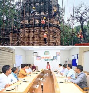   भोरमदेव मंदिर का हो रहा केमिकल ट्रीटमेंट एवं सुदृढ़ीकरण