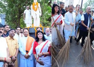 मुख्यमंत्री विष्णुदेव साय ने महात्मा गांधी जी की प्रतिमा पर किया माल्यार्पण