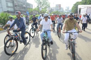  विश्व सायकल दिवस के उपलक्ष्य में मरीन ड्राइव, रायपुर से सायकल रैली का आयोजन