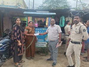 कोटपा एक्ट के तहत  स्कूल के पास संचालित पान गुटखा दुकानों के विरुद्ध चालानी कार्रवाई