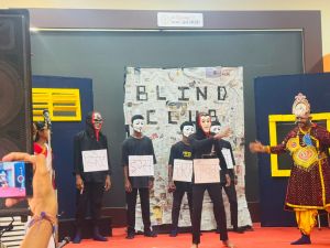 शासकीय दृष्टि एवं श्रवण बाधित विद्यालय के बच्चों ने नशा मुक्ति विषय पर मानव के दुश्मन नाटक का दिया मंचन किया