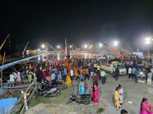  महादेवघाट के पास विसर्जन कुण्ड में  3954 छोटी और 1224 बड़ी गणेश मूर्तियों का विसर्जन 