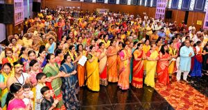  महाराष्ट्र मंडल में भागवत कथा स्थल पर हुआ राम रक्षा स्त्रोत और हनुमान चालीसा पाठ