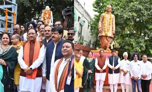 मुख्यमंत्री साय ने राष्ट्रपिता महात्मा गांधी और पूर्व प्रधानमंत्री श्री लाल बहादुर शास्त्री की प्रतिमा पर किया माल्यार्पण 