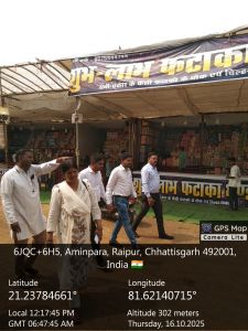  हिन्द स्पोर्टिंग मैदान में लगाये गये 65 अस्थायी पटाख़ा बाजार दुकानों की व्यवस्था का प्रत्यक्ष निरीक्षण किया 