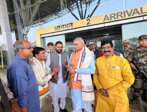 एक दिवसीय प्रवास पर रायपुर पहुंचे भाजपा राष्ट्रीय सह संगठन महामंत्री  शिवप्रकाश 