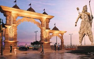  51 फीट की दिव्य वनवासी श्रीराम की प्रतिमा ग्वालियर से रवाना