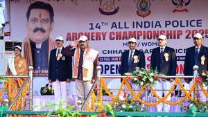  चौदहवीं अखिल भारतीय पुलिस तीरंदाजी प्रतियोगिता का उपमुख्यमंत्री विजय शर्मा ने किया शुभारंभ