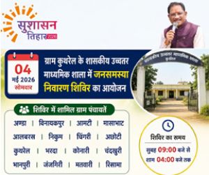   04 मई को ग्राम कुथरेल के शासकीय उच्चतर माध्यमिक शाला में जनसमस्&zwj;या निवारण शिविर का आयोजन