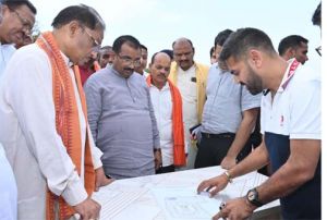  निर्माणाधीन नालंदा परिसर का मुख्यमंत्री श्री साय ने किया निरीक्षण