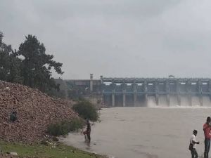 हो रही बारिश के बीच ही सिंचाई पानी देने गंगरेल के गेट खुले