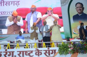 सेवा के 25 वर्ष राष्ट्रप्रेम  के रंग रंगा रायपुर, 5 हजार लोगों ने बनाई भव्य &lsquo;ह्यूमन रंगोली