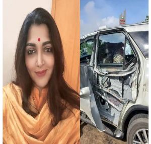  भाजपा नेत्री खुशबू हुई भयानक हादसे का शिकार, ट्रक की टक्कर से कार चकनाचूर
