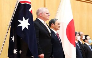  दक्षिण चीन सागर में चीन के बढ़ते प्रभुत्व पर अंकुश लगाने के लिए जापान और ऑस्ट्रेलिया के बीच रक्षा समझौता