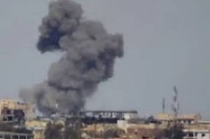  विद्रोहियों के कब्जे वाले इलाके में बमबारी  , चार की मौत 