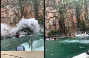  झील में चट्टान टूटकर गिरने से छह लोगों की मौत
