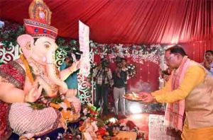  मुख्यमंत्री निवास में विराजे भगवान गणेश
