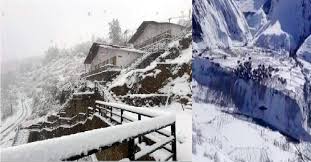 उत्तराखंड में बर्फ पिघलाकर पानी पी रहे लोग उत्तराखंड में बर्फ पिघलाकर पानी पी रहे लोग