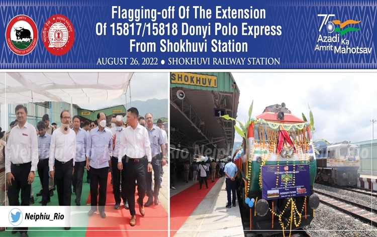 नगालैंड में, एक सौ साल से भी अधिक समय के बाद धनसारी-शेखूवी रेलवे लाइन पर दूसरा रेलवे स्टेशन शुरू हो गया है नगालैंड में, एक सौ साल से भी अधिक समय के बाद धनसारी-शेखूवी रेलवे लाइन पर दूसरा रेलवे स्टेशन शुरू हो गया है