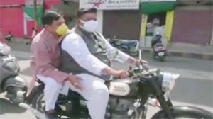  सांसद ने हेलमेट नहीं पहनने पर 250 रुपये जुर्माना भरा