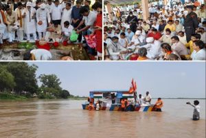   पूर्व मुख्यमंत्री कल्याण सिंह की अस्थियां गंगा में विसर्जित
