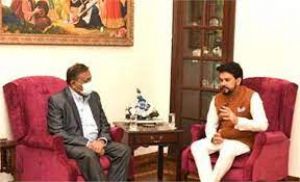  अनुराग ठाकुर ने बांग्लादेश के सूचना प्रसारण मंत्री से मुलाकात की