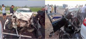   राजमार्ग पर भिड़ी दो गाडिय़ां,  महिला चिकित्सक सहित तीन की मौत