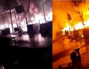  दिल्ली के चांदनी चौक के थोक बाजार में लगी आग, 50 दुकानें जलकर हुई खाक