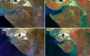 प्रधानमंत्री नरेन्द्र मोदी ने हाल ही में प्रक्षेपित ओशनसेट-3 से भेजे गये गुजरात के अदभुत उपग्रह चित्र साझा किए