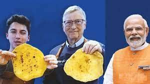 बिल गेट्स ने रोटी बनाने में हाथ आजमाया, प्रधानमंत्री मोदी ने की तारीफ