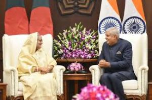 बांग्लादेश की प्रधानमंत्री ने उपराष्ट्रपति धनखड़ से मुलाकात की, आर्थिक विकास पर विचार साझा किए