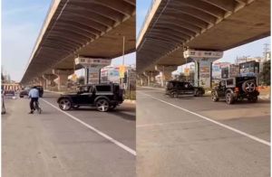  सड़कों पर स्टंट करती दो एसयूवी गाड़ियों का वीडियो वायरल, पुलिस ने जांच शुरू की