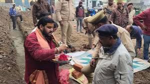 संभल की शाही जामा मस्जिद के पास बनने वाली पुलिस चौकी के लिए भूमि पूजन हुआ