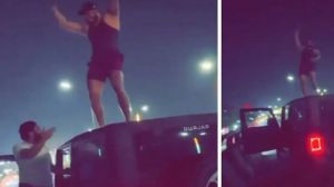  चलती गाड़ी की छत पर युवक के नाचने का वीडियो वायरल, 38 हजार का चालान काटा