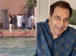 बॉलीवुड अभिनेता धमेंद्र की अस्थियां गंगा में विसर्जित की गयीं