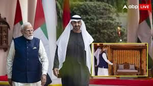  प्रधानमंत्री मोदी ने यूएई राष्ट्रपति अल नाह्यान को नक्काशीदार लकड़ी का झूला, पश्मीना शॉल भेंट की